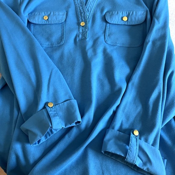 Allison Daley, bright blue, blouse - Picture 4 of 5